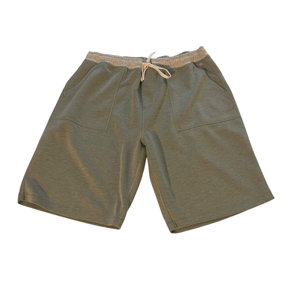 Kenneth Cole Mens Green/Gray Drawstring Pull On 3 Pockets Sweat Shorts Size XL